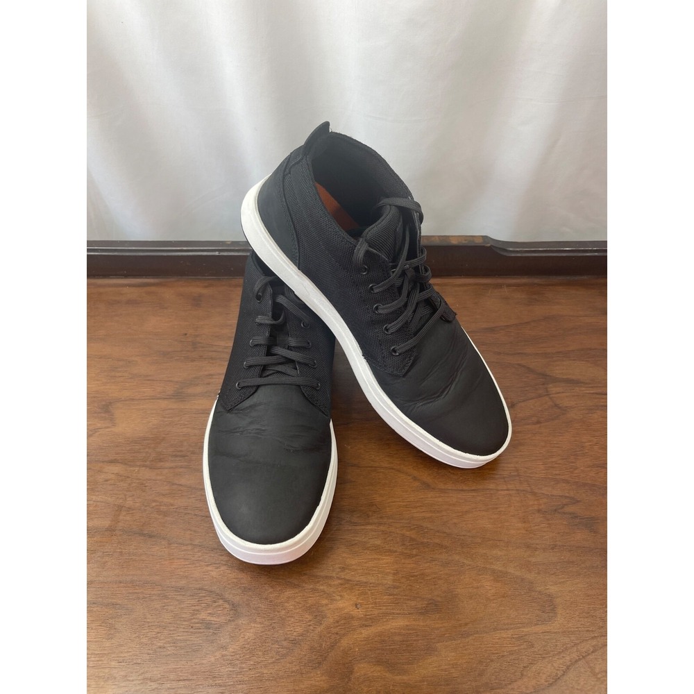 Timberland Davis Square Black Nubuck Leather & Canvas Ortholite Chukka Shoe 11